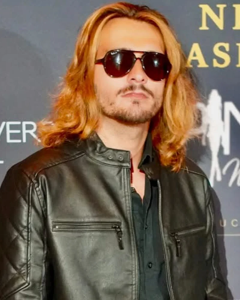Rhett Ullmann in a black leather jacket